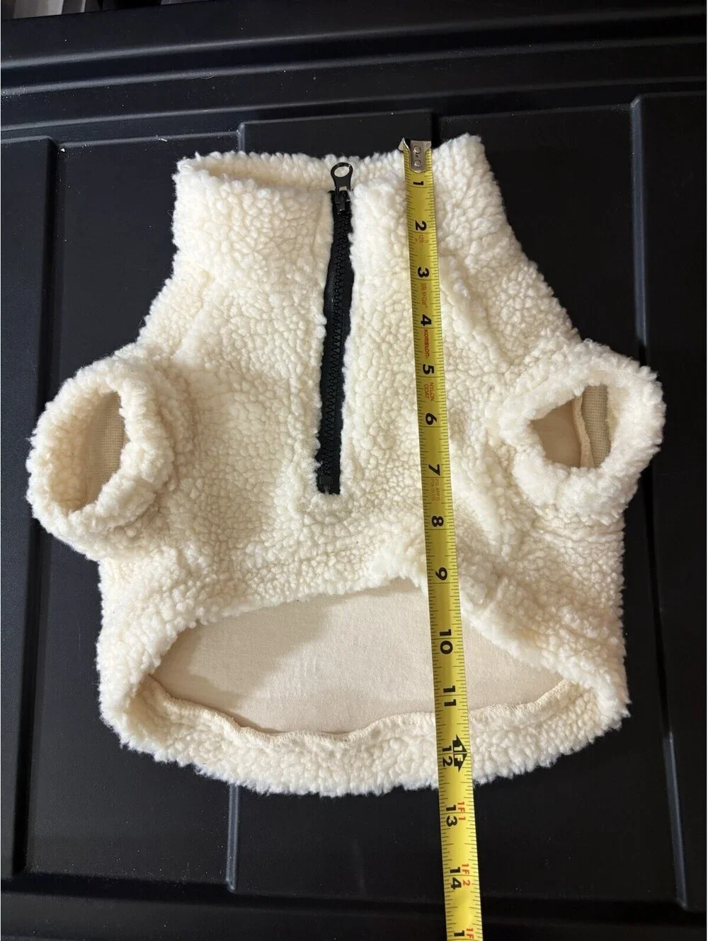 Dog Vest S Cream Sherpa Heart to Tail Zip Fleece Pet Jacket NWOT